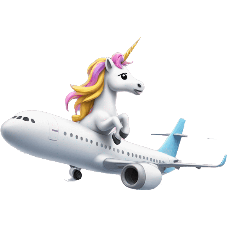 unicorn controlling an airplane emoji