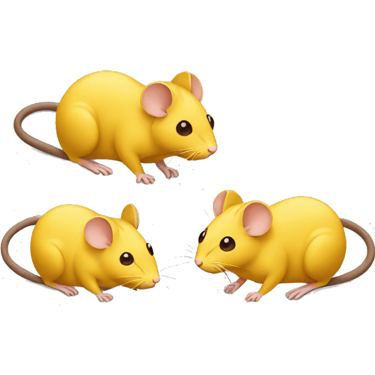 Two yellow and one brown mice  emoji