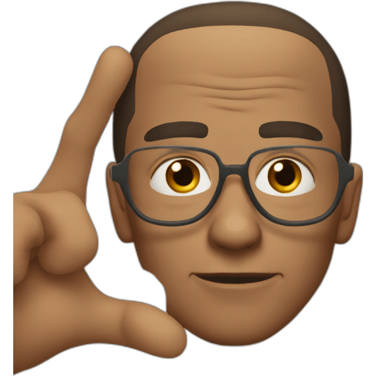 Gustavo Fring with half of his face missing making a heart with his hands emoji