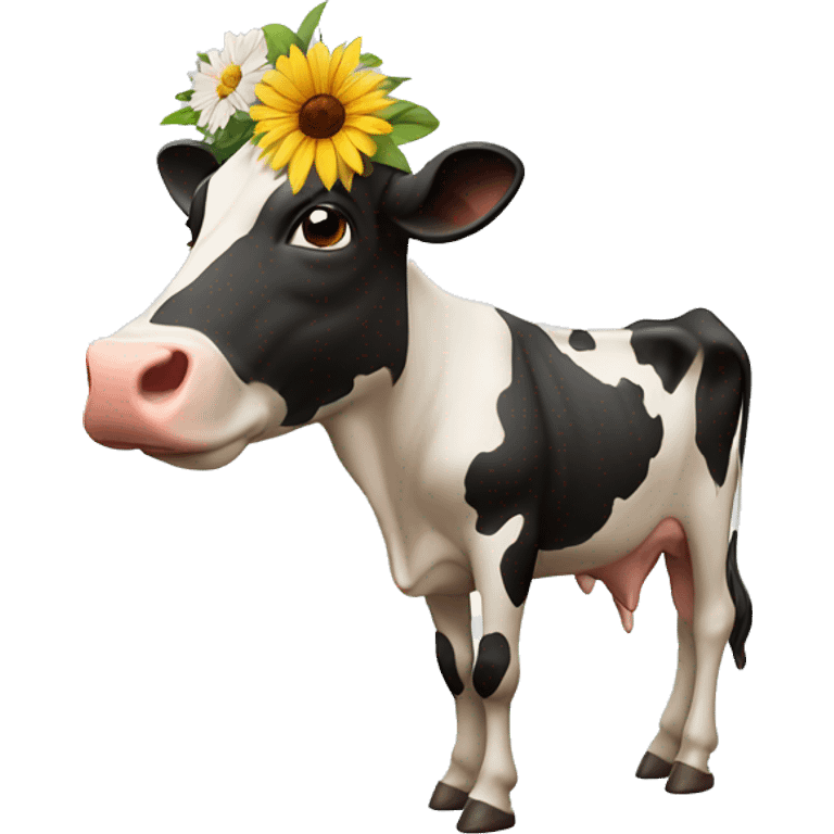 Flowers with the head of a cow emoji