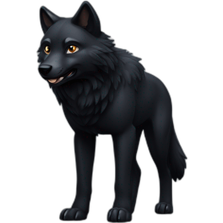 Black Alpha Wolf emoji