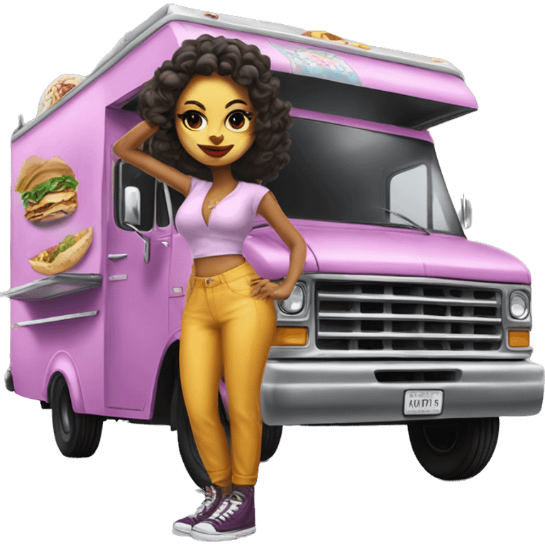 Realistic Catgirl’s lowrider food truck  emoji