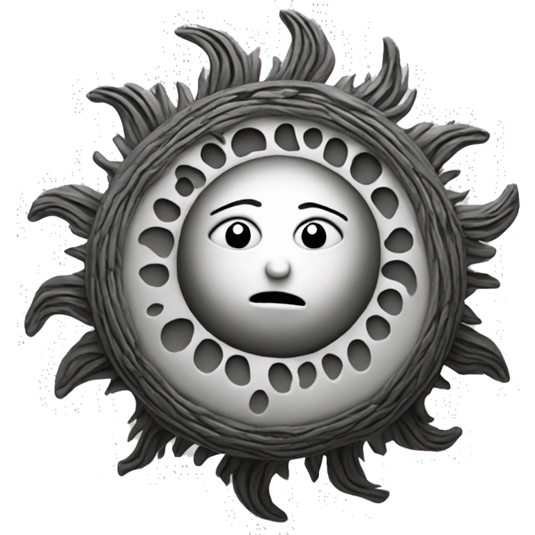 Spiral sun white and black  emoji