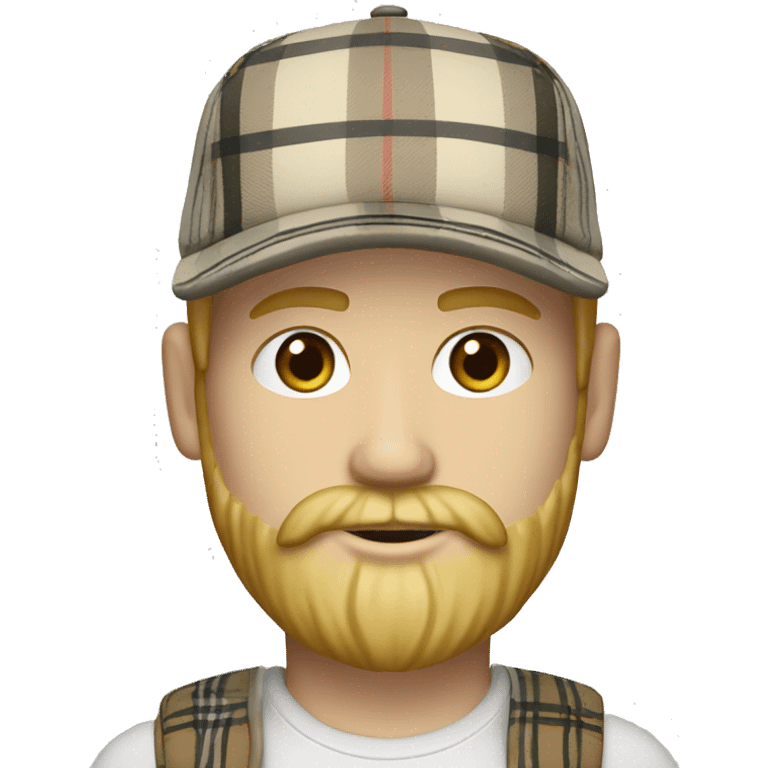 guy with white skin burberry pattern cap and blonde beard emoji