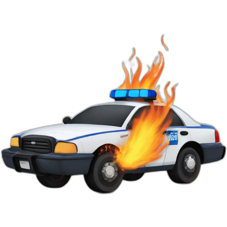 Furious police car burning emoji