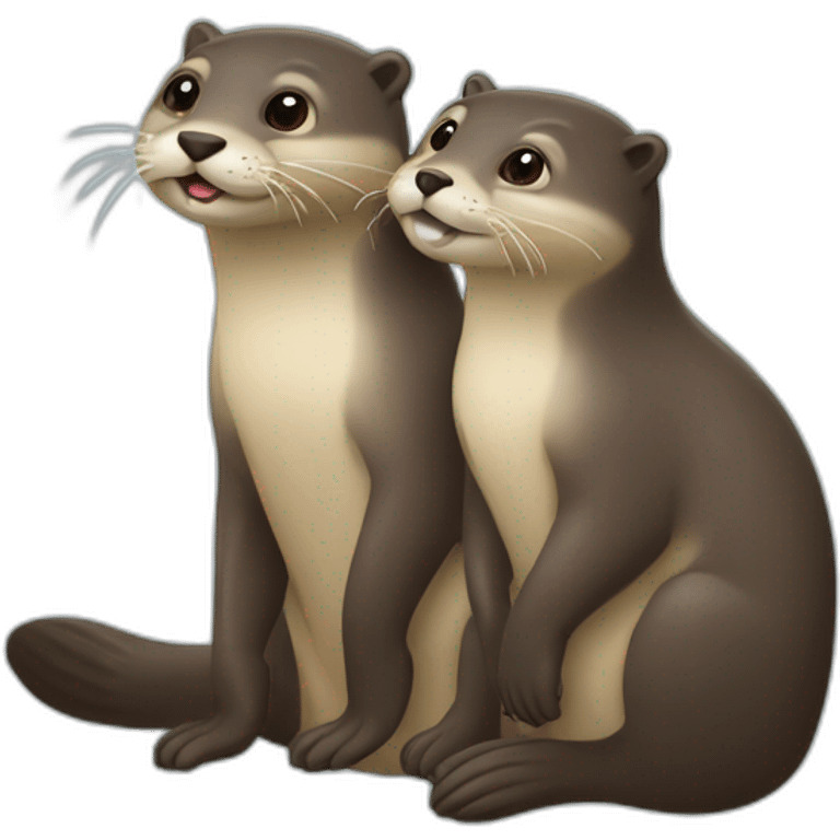 Chat sur le dos d'une loutre emoji