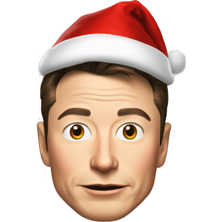 Elon musk with a christmas hat  emoji