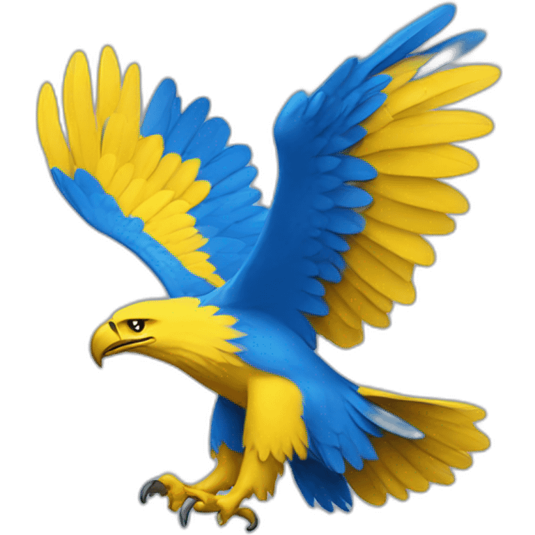 blue and yellow eagle emoji