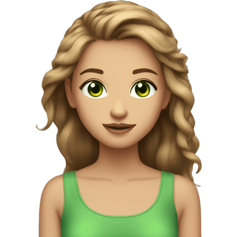 beautiful girl green eyes light brown haie emoji