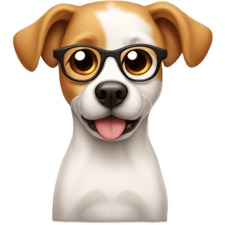 Perrito con lentes comiendo una pizza emoji