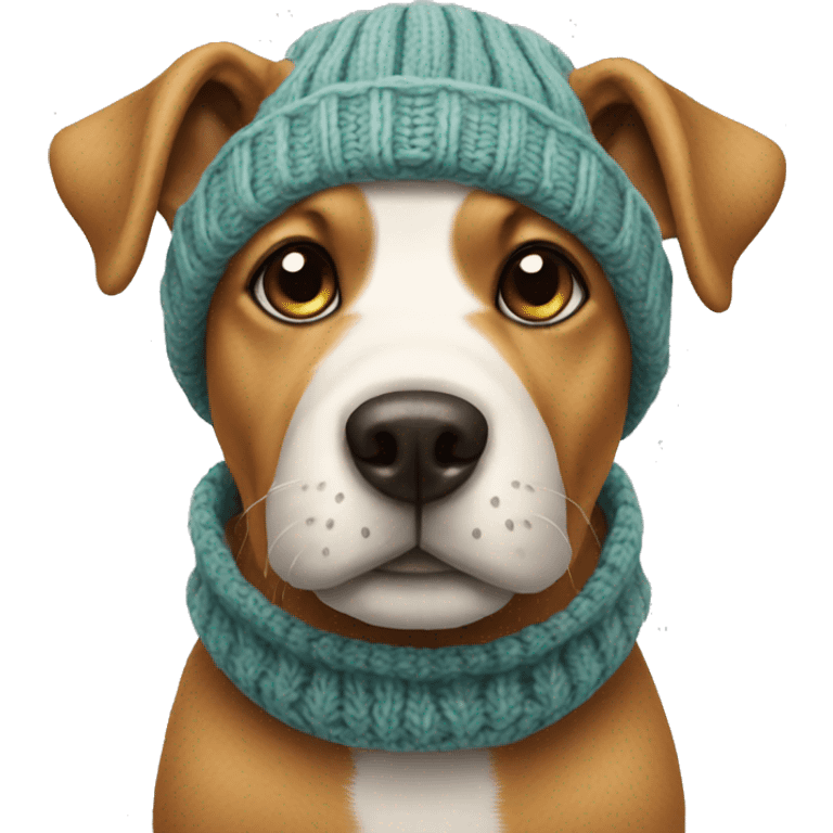 Dog with knitted hat emoji