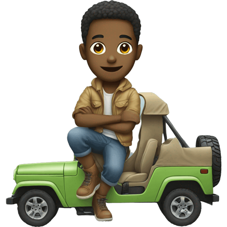 Boy with a jeep emoji