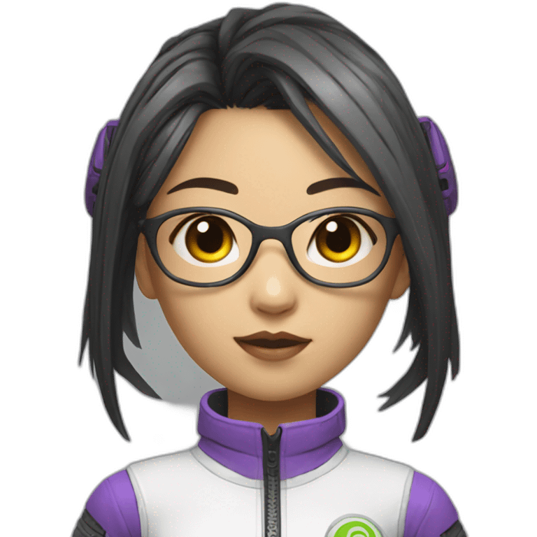 augmented cyberpunk asian girl in tennis uniform emoji