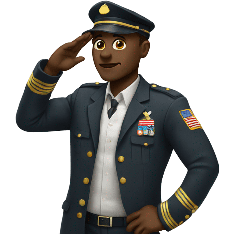 Black man saluting emoji