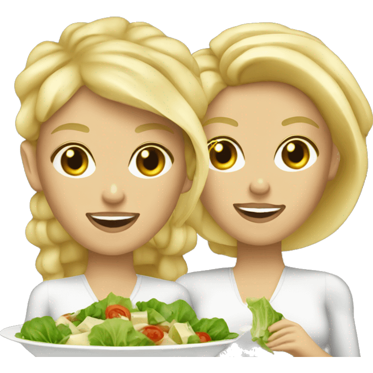 two blondes who love caesar salad emoji