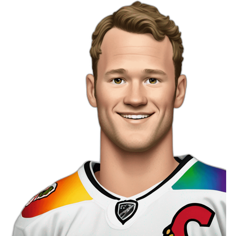 Jonathan Toews as rainbow beach bum emoji