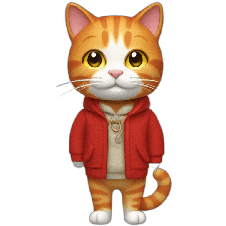 3d ginger cat with welsh clothing emoji