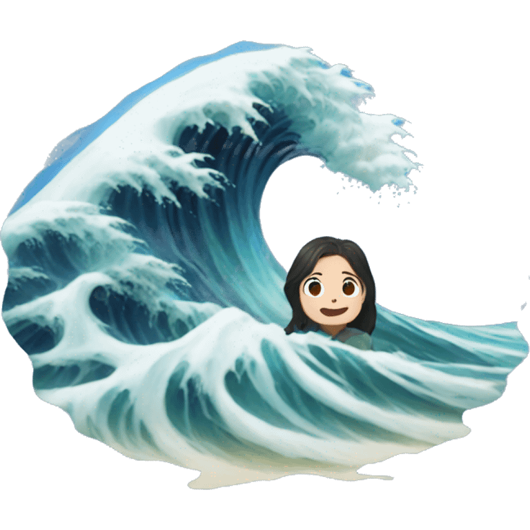 ocean wave with Studio Ghibli emoji