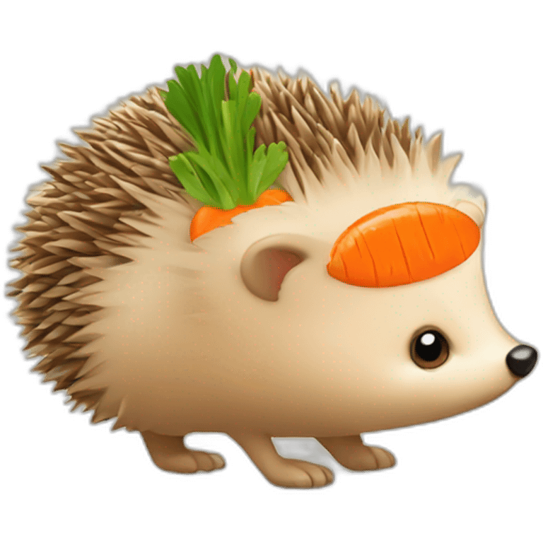 Hedgehog with carrot emoji