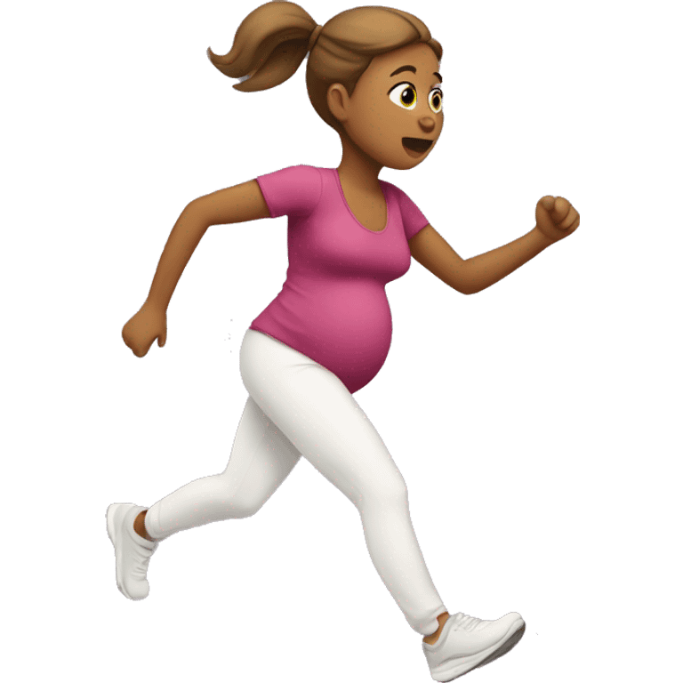 pregnant woman running emoji