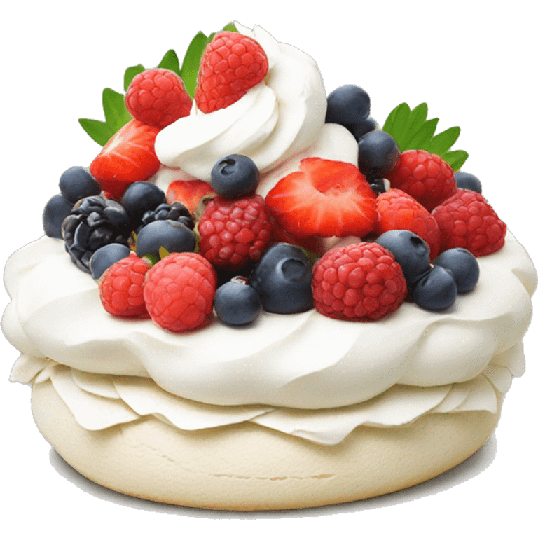 Pavlova with berries  emoji