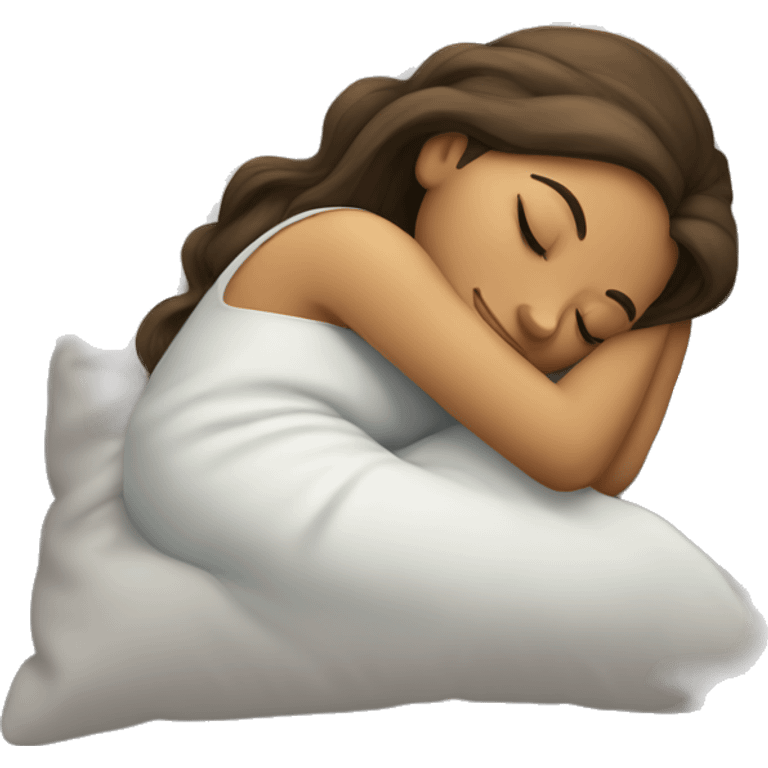 Sleeping girl on pillow emoji