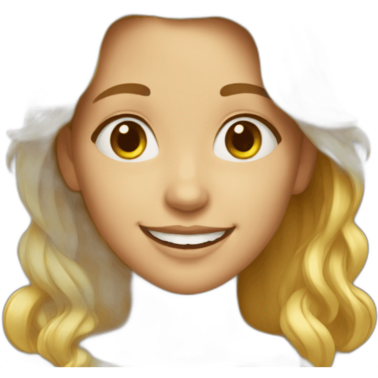 Happy golden haired girl emoji