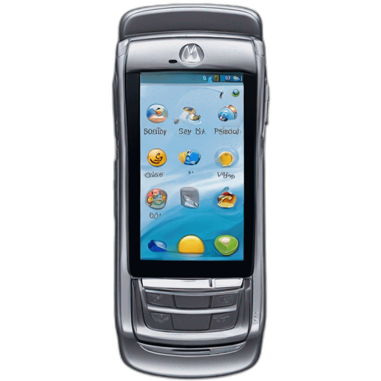 Motorola Razr V3 mobile device with the iconic clamshell design emoji