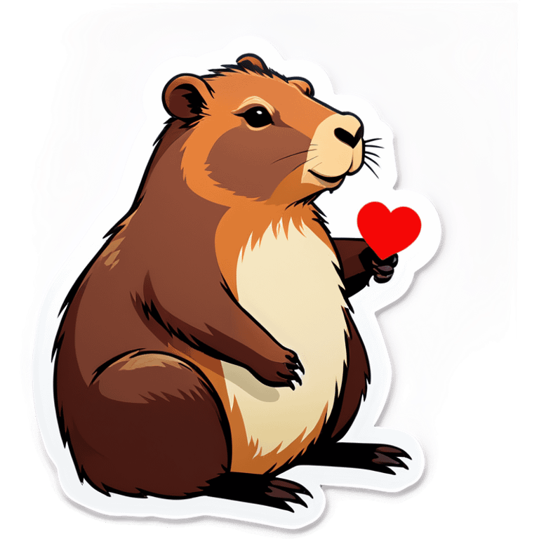 Capybara with a hart emoji