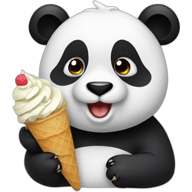 Panda eating ice cream emoji