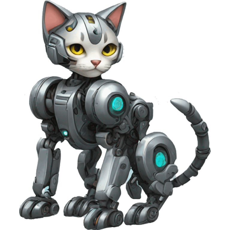 Futuristic mechanical cat-mecha emoji