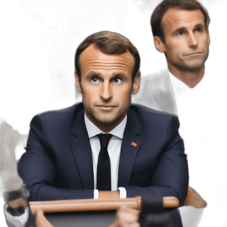 Macron qui fume un Puff emoji