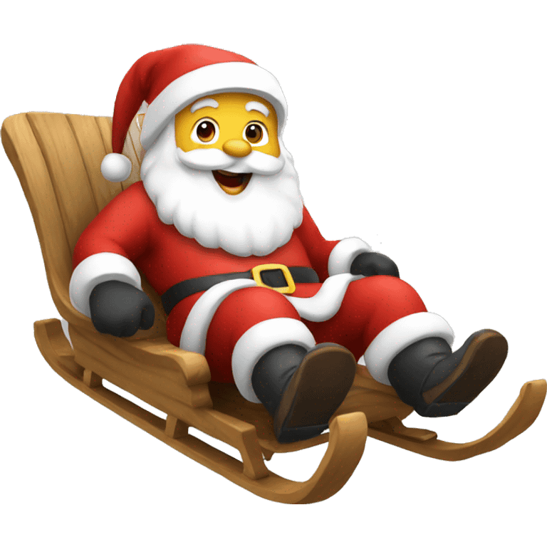 sledding santa claus emoji