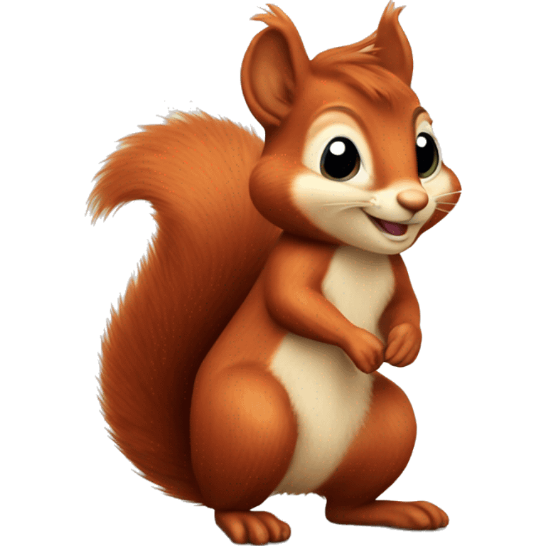 A smiling red squirrel with tufted ears emoji