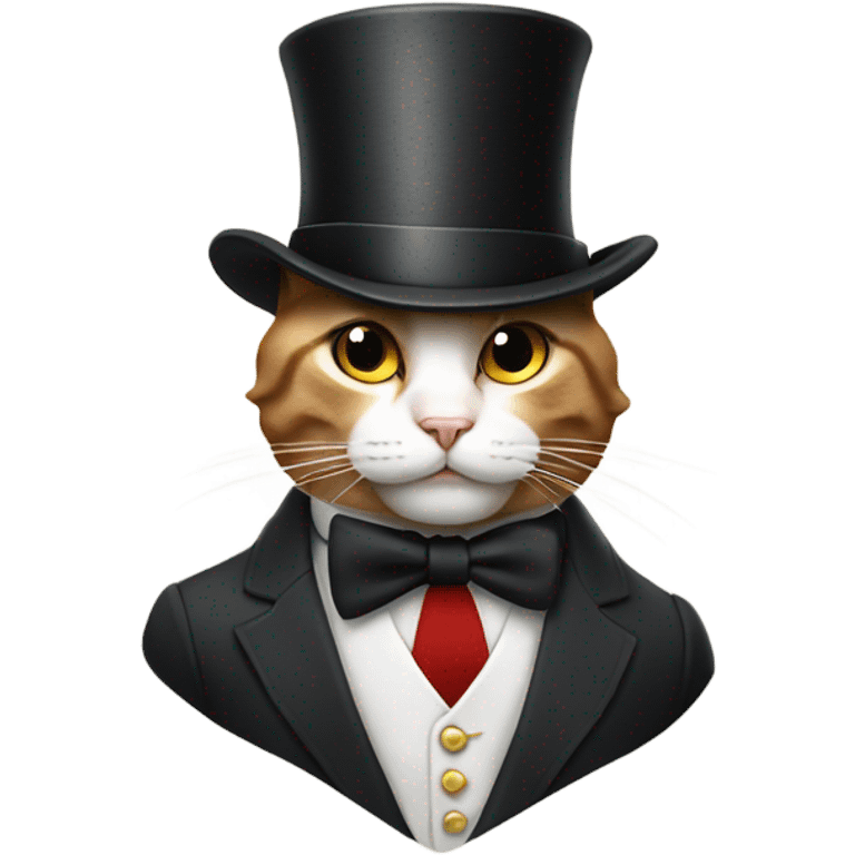 cat with a cool tophat emoji