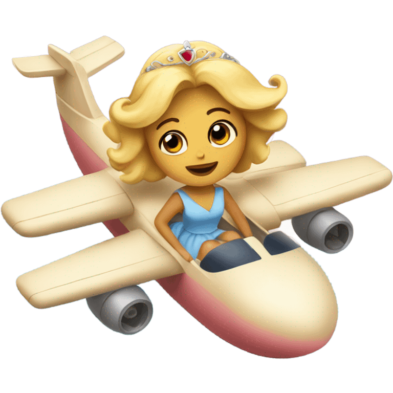 Princess flying in airplane  emoji