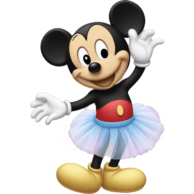 Mickey Mouse with tutu emoji