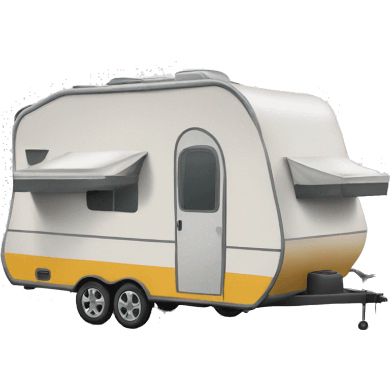 camper with door on left hand side and awning emoji