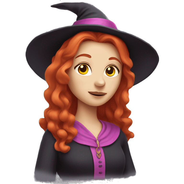 redhead witch with pink clothes  emoji