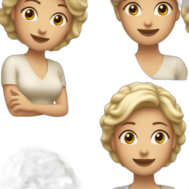 señora con pelo cafè claro  emoji