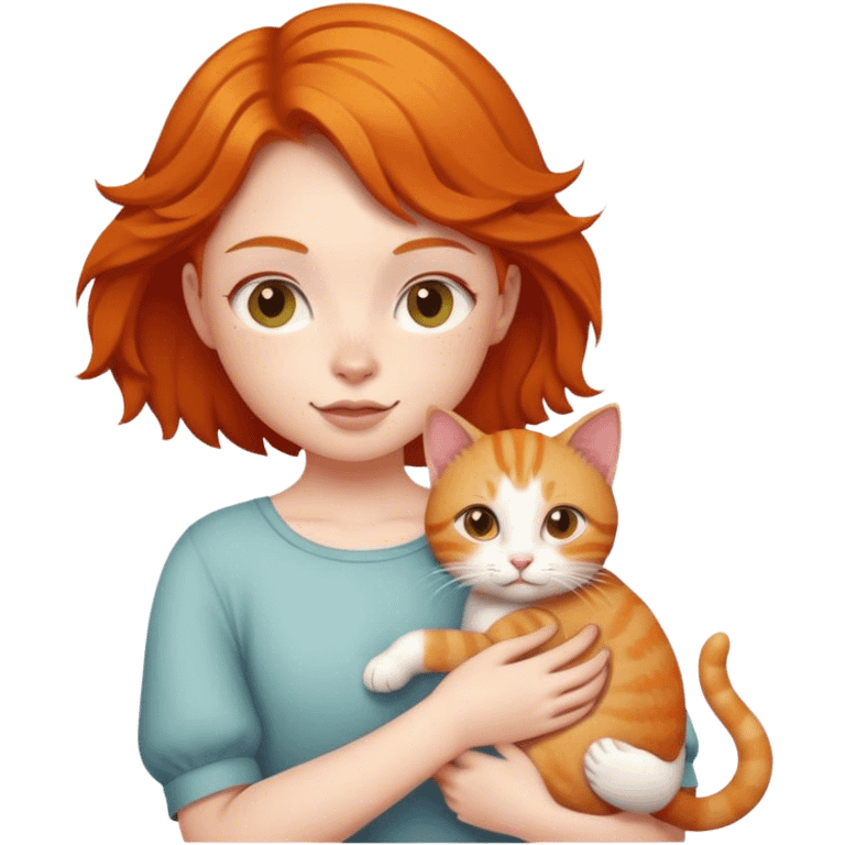 ginger girl with a cat emoji