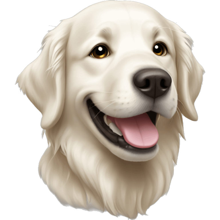 Happy White golden retriever  emoji