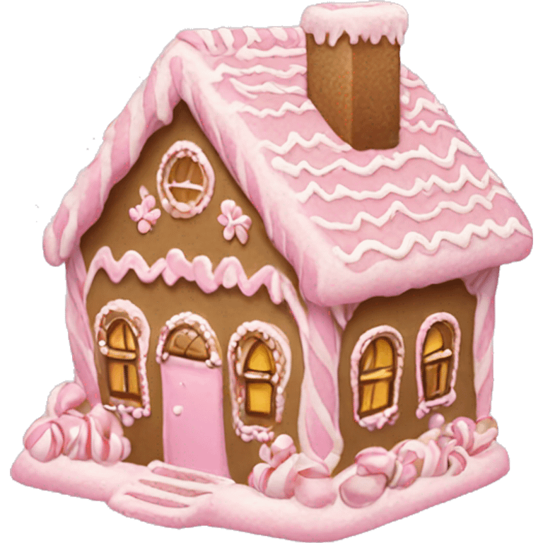 Light pink gingerbread house emoji