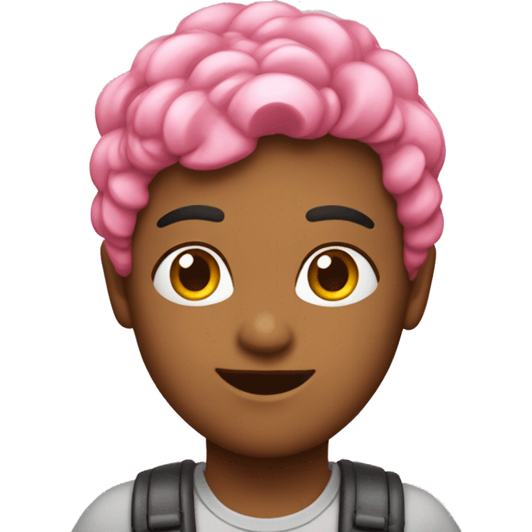 Coração rosa com faixa emoji