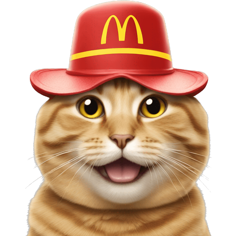 cat with mcdonalds hat emoji