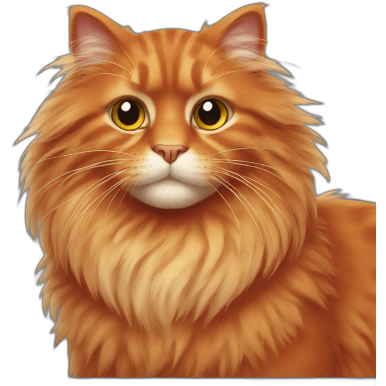 Red cat with long fluff  emoji