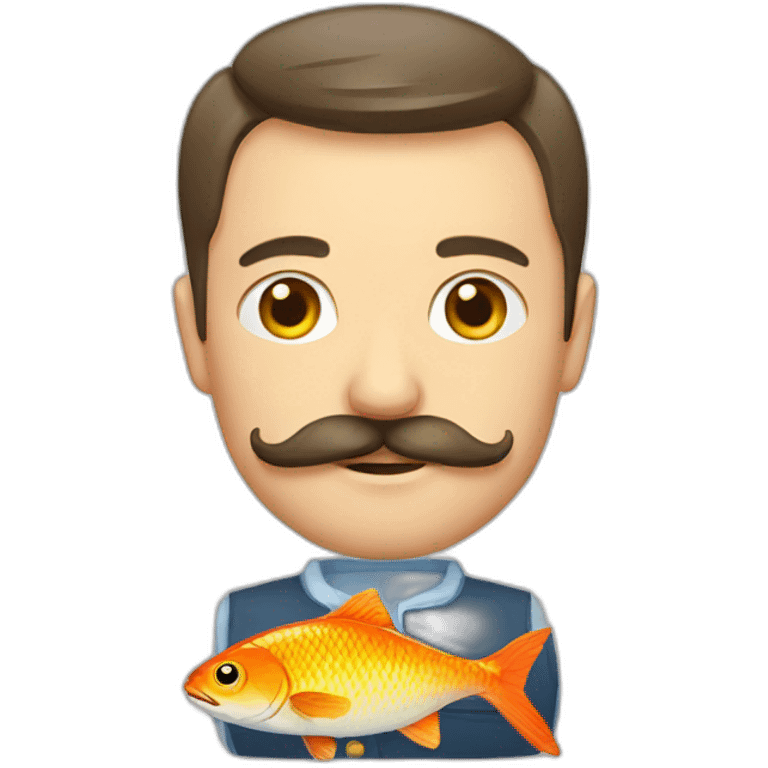 russian moustache husband with fish emoji