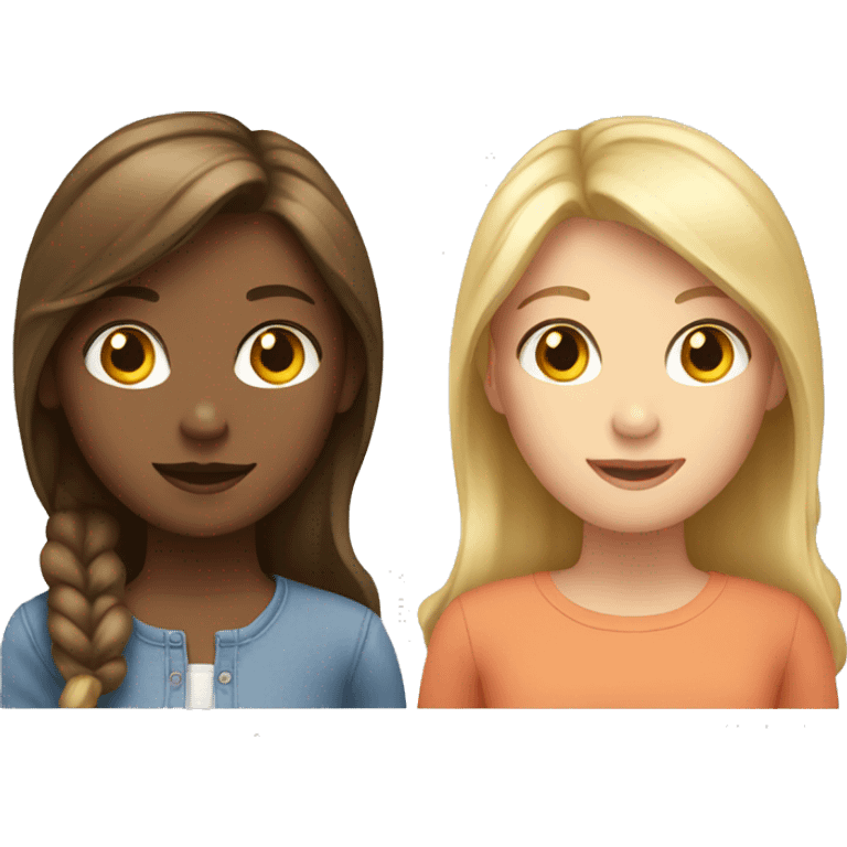 Two Girls together one with Brown Hair and one with blonde hair emoji