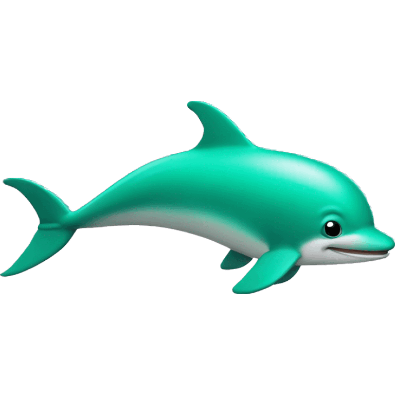 Delfin saltando color verde emoji