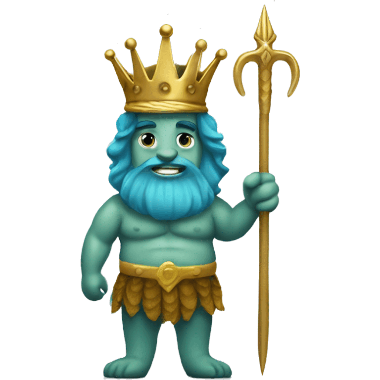 King masculine Merman with trident  emoji